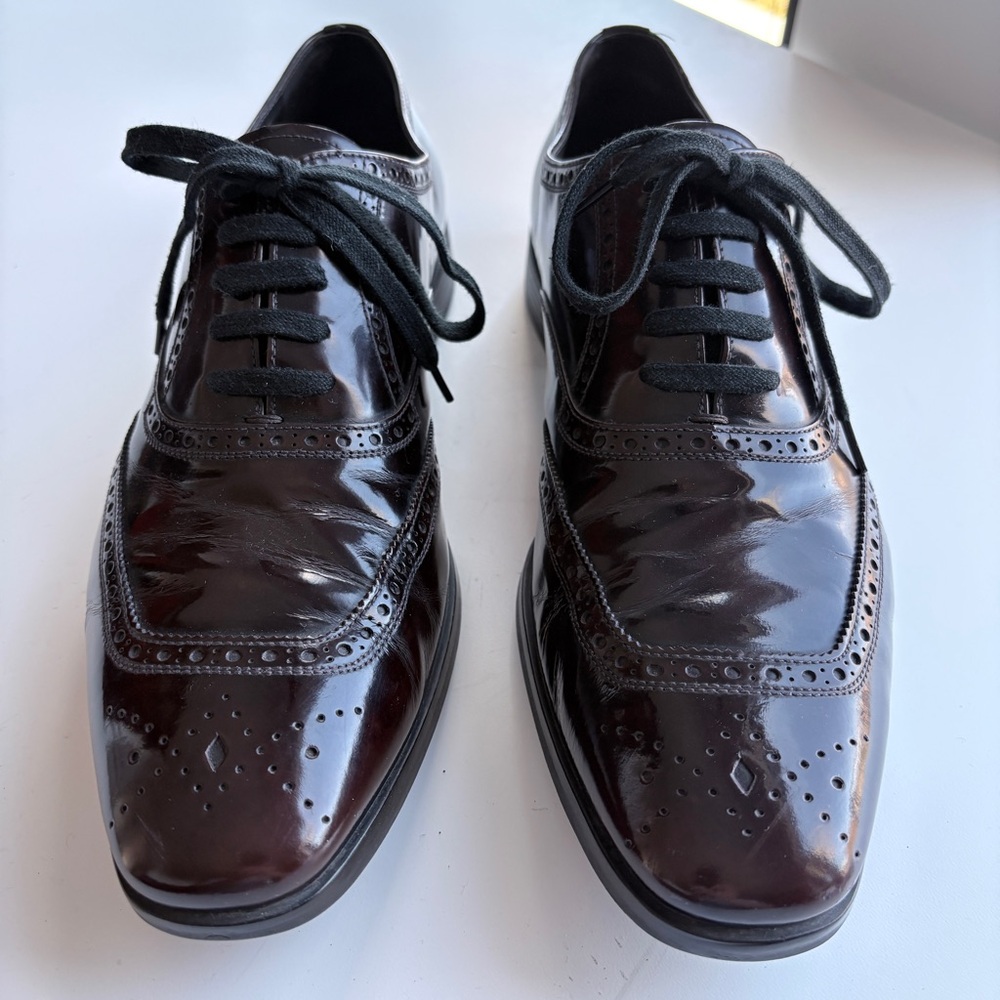 Prada Brown Leather Dress Shoes